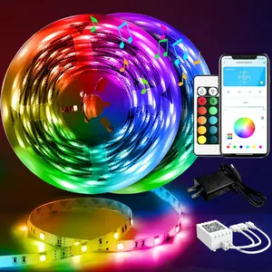 LED Strip Lights 130ft Lights Strip for Bedroom, Desk, Indoor Room Bedroom Brithday Gifts RGB Decor with Remote and 24V Power Supply