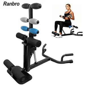 Ranbro Professional Squat Machine, Multi-Use Home Workout Station for Abdominal & Leg Training, Adjustable Core Strength Fitness Equipment with Resistance Bands, Full Body Exercise Machine for Stability & Power, Space-Saving Personal Home Gym