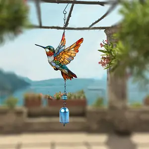 Hummingbird Suncatcher, Hummingbird Wind Chime, Inspirational Wall Decoration, Winter Holiday Decoration, Perfect Gift for Mom, Women, Retirement, Christmas, Animal Theme