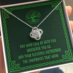 Friend Necklace, May Good Luck Be With You Travel Moving Away Irish Blessing Knot Necklace, For Best Friend, Best friend Necklace, best friend Birthday, Long distance Best friend, Best Friend birthday