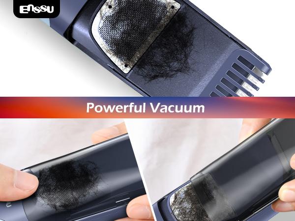 ENSSU Beard Trimmer for Men Auto-Vaccum, Rechargeable ElectricMen Beard Trimmers with 2 Combs, 1-20mm Adjustable Length Dial,Waterproof Cordless Mustache Trimmer for Face, Stubble