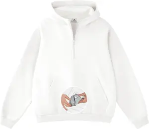 Mens Hoodies Half Zip Up Oversized Sweatshirts Fleece Cotton Quarter Zip Hoodie Pullover Fall Winter Outfit