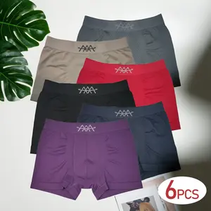 【tiktok shop deals】Bamboo Fiber Men's Boxer Shorts 6-Pack - Silky Soft Anti-Static Underwear, Temperature Regulating & Eco-Friendly for All-Season Comfort Fabric Viscose