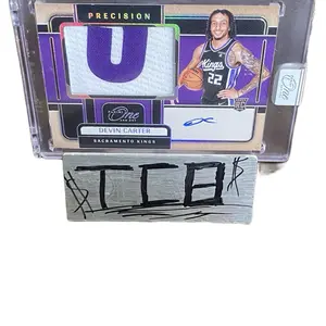 Panini 2024-25 One & One Devin Carter RPA Rookie Patch On Card Auto 10/15 Sacramento Kings Basketball Trading Card