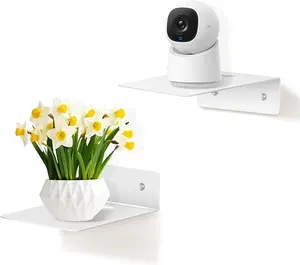 2 Pack 4.8*6.1in Metal Shelves for Bathroom Bedroom Living Room Kitchen Little Mini Tiny Display Wall Hanging Shelves for Books Storage Room Decor