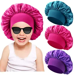 SQ-HDW196 3 PCS Kids Bonnets for Girls,Silk Bonnet for Kid Sleeping,Toddler Bonnet for Boys and Girls