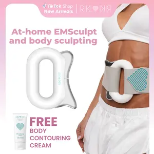 RIKI Sculptor PRO At-home Body Sculpting Device Inspired by Emsculpt, High Intensity EMS, Red & Purple light Therapy, Adjustable Heat, Vibration, and Cordless Design for Muscle Recovery, ab Building, Workout Results Enhancement