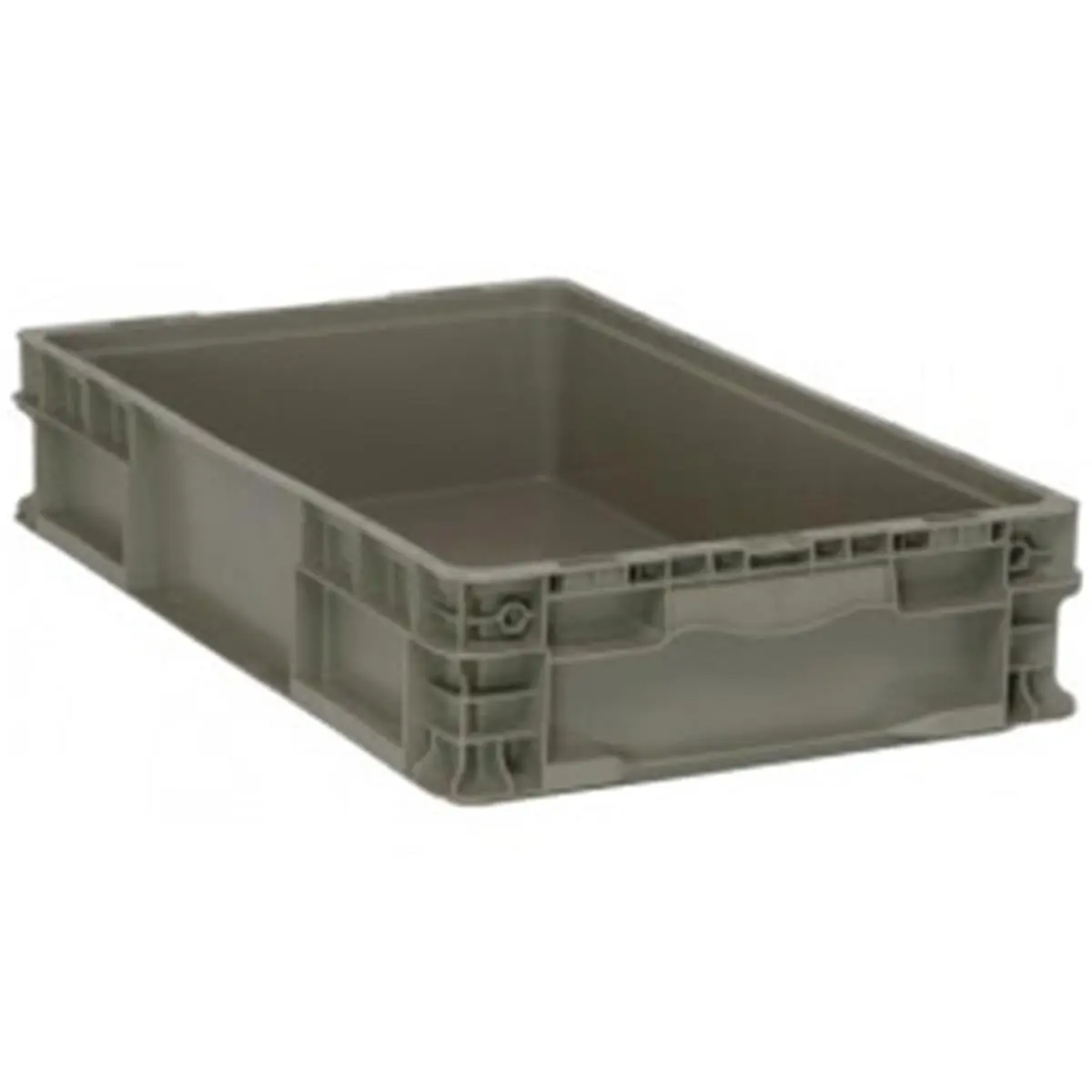 212 MAIN Heavy-Duty High-Density Polypropylene Straight Wall Plastic Stacking Box - Gray 24x15x5 in Shipping/Storage Container, Space-Saving for Automotive & Motorcycle Accessories, Hand Grips