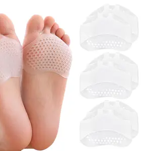 Metatarsal Pads Breathable Reusable Foot Gel Pad for Women and Men Relief of Plantar Pain Soft Forefoot Pad (Clear) Nail Footwear