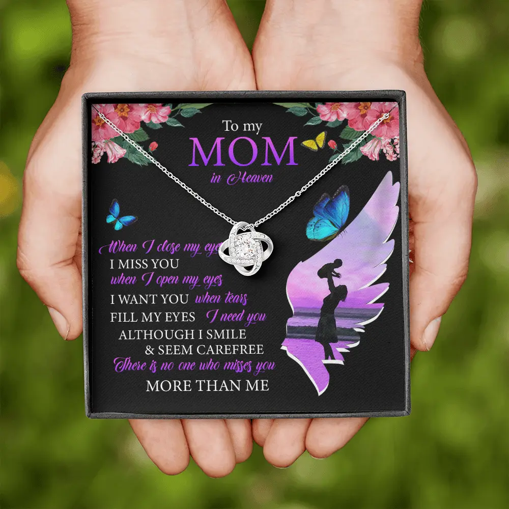 Hug From Heaven Necklace Gift From Heaven Birthday Christmas Wedding Keepsake Letter From Mom, To my mom in heaven - i miss you necklace