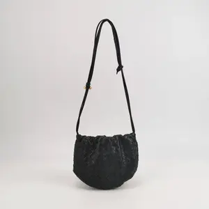 Pre-owned Bottega Veneta Nappa Crossbody Bags Intrecciato Mini Bulb Black CPU0402