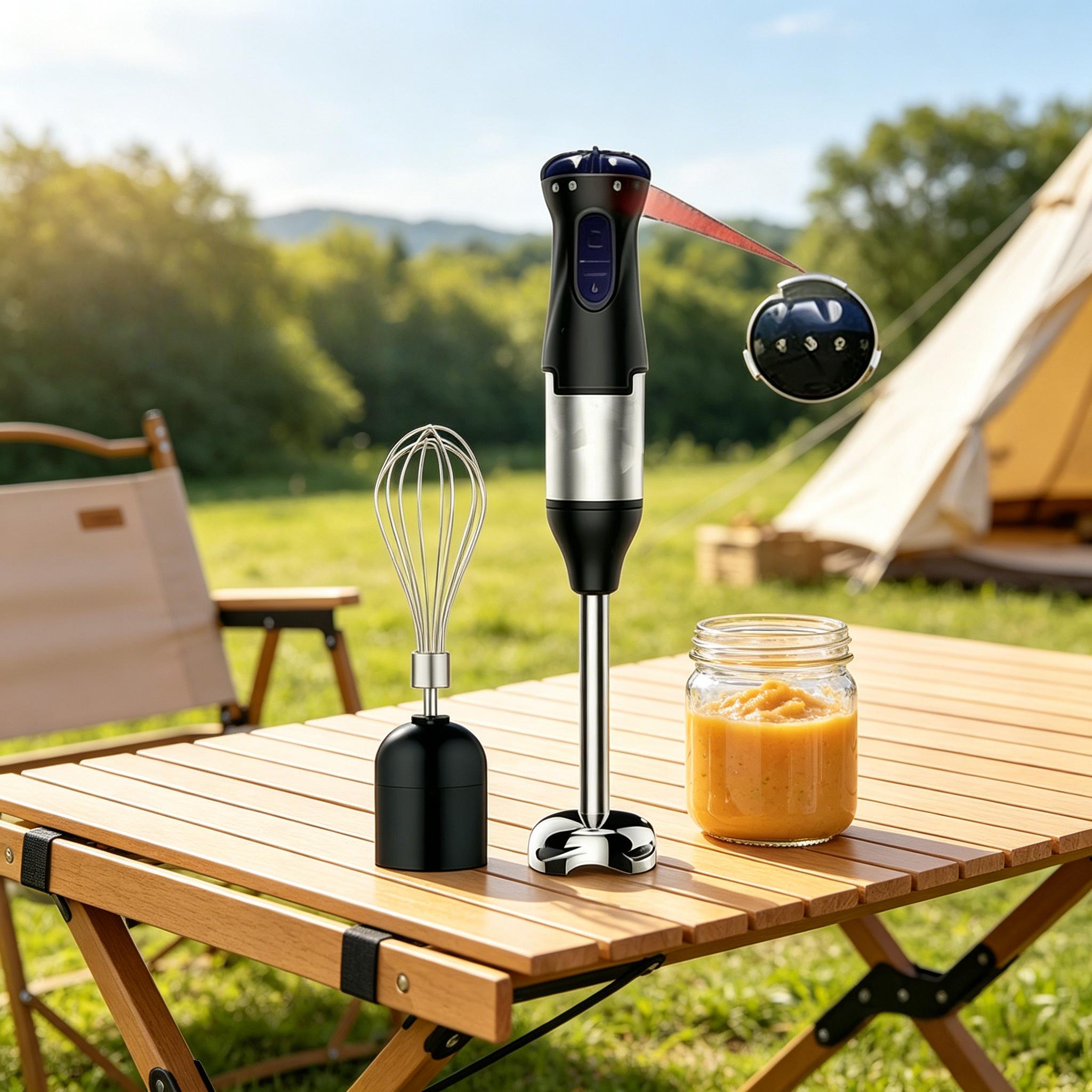 4-in-1 Multifunctional Electric Baby Food Maker Blender Set, Immersion Blender with Meat Grinder, Whisk, Stirring & Juicing Functions, Food Grade Material, Safe Durable for Home Kitchen