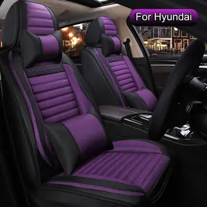 Car Seat Covers Full Set,  Fit for Hyundai Tucson, Elantra, Sonata, IONIQ 5, Kona, Venue, Accent, Azera, Linen Car Seat Cushion, Car Front Back Seat Covers, Universal Car Seat Protector