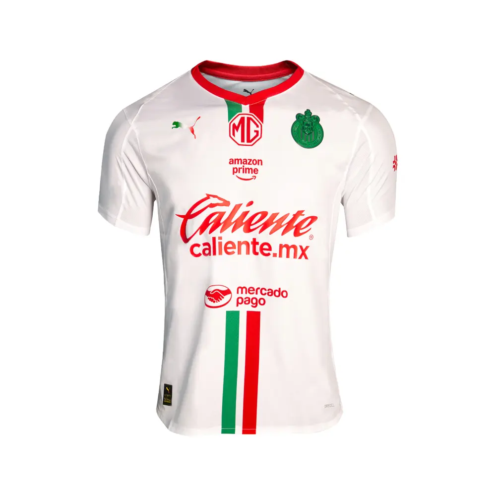 PUMA Mens Chivas Crew Neck Short Sleeve Away Jersey Promo 25-26 Casual - White PUMA Mens Chivas Crew Neck Short Sleeve Away Jersey Promo 25-26 Casual - White