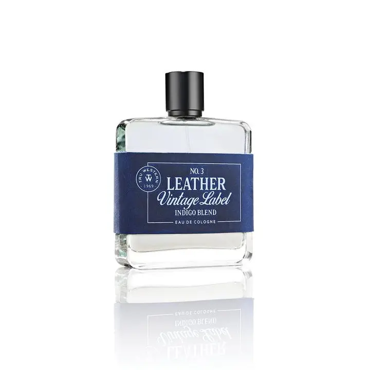 No. 3 Leather Vintage Label Indigo Blend Cologne