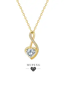 Infinity Heart CZ Necklace for Women,18k Gold Plated Hypoallergenic Necklace, Forever Love Jewelry Gift for Women