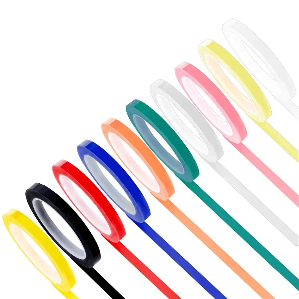 10 Rolls Self-Adhesive Heat-Resistant Colorful Steam-Proof Autoclave Instrument ID Tape, 0.24in Width x 66m (216.5in) Length, Cut-to-Fit Car Repair Tool Identification Tape, Colorful Tape, Heat Resistant Tape