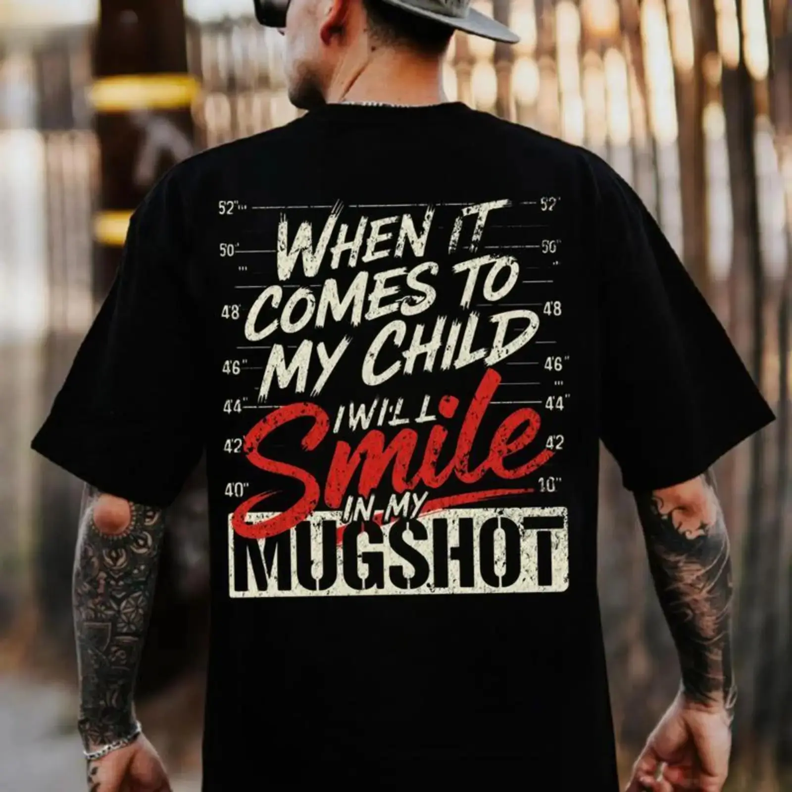 When It Comes To My Child I Will Smile In My Mugshot Shirt-Ver2,  Menswear, Tops,Gift for Husband,  Unisex, Fabric, Streetwear