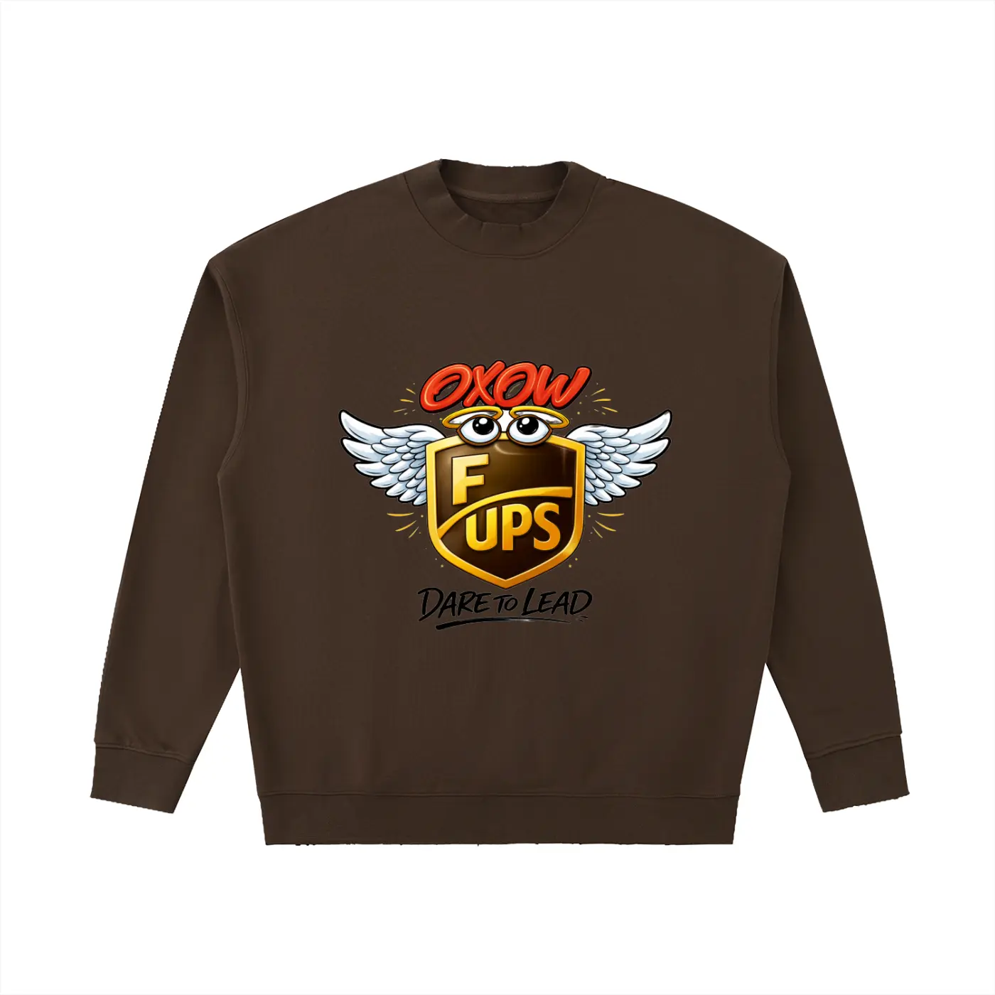 WOXO (OXOW) #3 F UPS Menswear Crewneck Sweatshirt, Men's Tops Garment with Digital Print Fabric