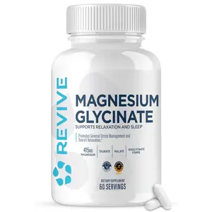 Natural Pure Magnesium Glycinate 200mg Healthcare Supplement - High Absorption for Relaxation, Stress Relief, Sleep Support - Promotes Strong Bones, Healthy Nerve & Muscle Function (60 Servings)
