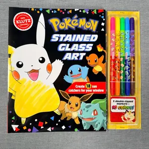 Pokemon Stained Glass Art: Create 18 Sun Catchers for Windows Plus Markers