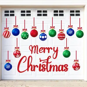 31PCS Christmas Garage Door Decorations Magnets - Merry Xmas Ball Holiday Refrigerator Fridge Kitchen Decor(Red, Blue, Green)