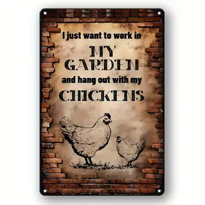 Chicken Signs For Coop Funny Outdoor Chickens Make Me Happy Chicken Coop Metal Sign, Chicken Accessories Indoor Outdoor Chicken Decor On Coop, Vintage Kitchen Decor Gifts For Chicken Owners (8''x12''/20cm*30cm) Farmhouse Decor