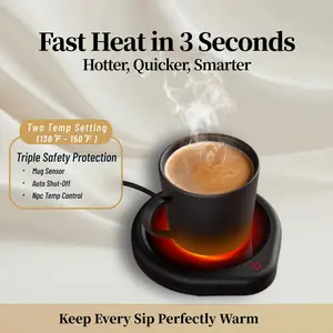 【Flash Sale】Coffee Mug Warmer with Auto Shut Off for Desk, Cup Warmer Smart Temperature Settings, Electric Beverage Tea Water Milk Warmer for All Cups and Mugs, Heating Plate Candle Wax Warmer