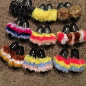 Puffy Fluffy Fur Slides
