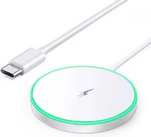 15W Magnetic Wireless Charger – Fast MagSafe Charging Pad with LED, Dual Ports for iPhone 16-12 Series & AirPods Pro 2/3 Smartphone Cellphone
