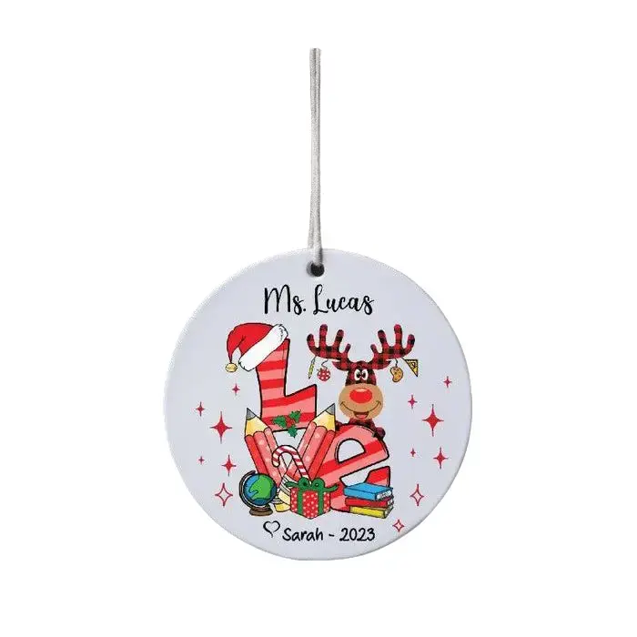 Teacher Keepsake Christmas Ornament - Ceramic Gift