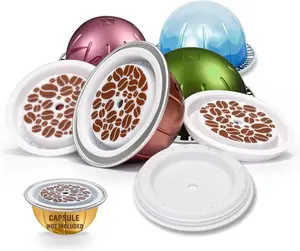 Lids For Vertuo, 4 count  Grade Silicon For   Pods Vertuo, Refillable Vertuo Pod,Compatible with  Vertuoline Capsule (No Capsule)
