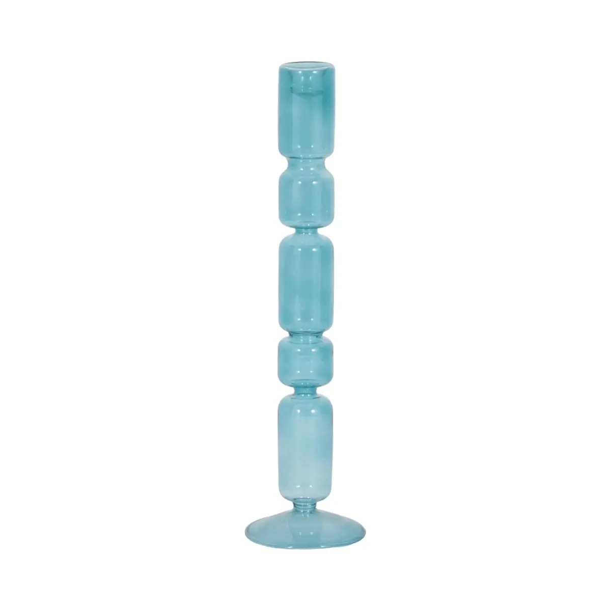 212 MAIN 14 in. Modern Colored Glass Tapered Mixed Bubble Candle Holder - Home Decor Accent Piece, Home Accessories, Candle Stand