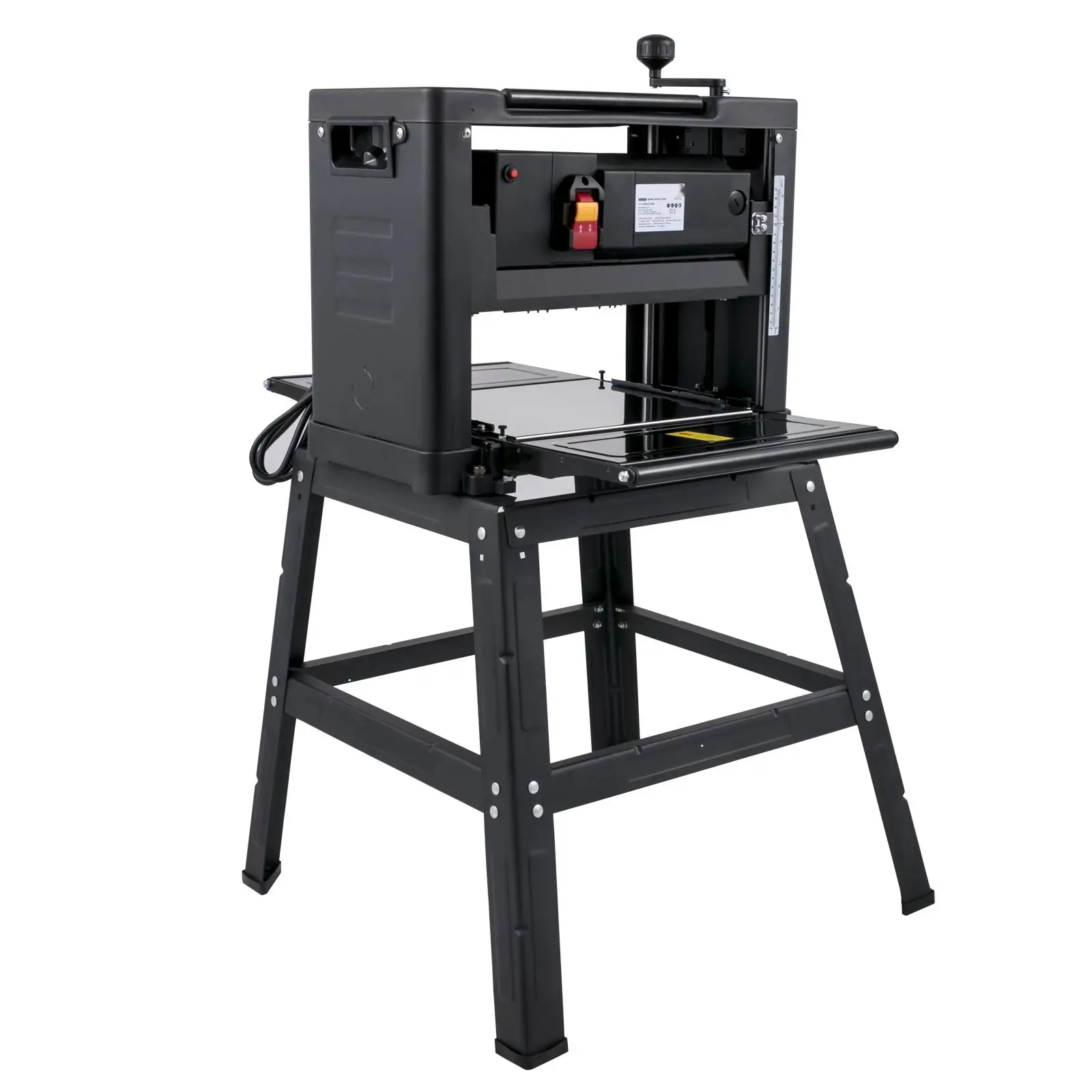 12.5 Inch Thickness Planer, Foldable Wood Planer with 1500W Motor, 315 Inches Per Minute Feed Rate, Double Cutter System, Benchtop Thicknesser with Dust Exhaust Interface and Stand for Precise Woodworking