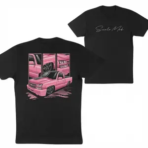 SueloM0b Candy T-shirt, Pink Truck Shirt, Truck Shirts, Car Merch, Cotton Crew Neck, Short Sleeves, Classic Fit, Unisex For Men, Streetwear, Classic Top Shirt High-quality trendy printed casual short-sleeved shirt Stylish