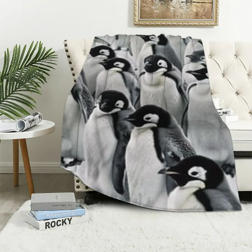 Penguin Blanket Gifts for Kids Adults Soft Warm Lightweight Cozy Cute Penguins Fun Art Throw Blankets for Bed Living Room Sofa Couch Birthday DecorFather's Day Thanksgiving Halloween Valentine's Day Holiday Gifts
