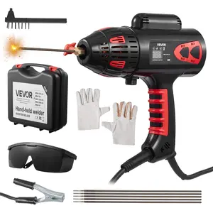 VEVOR Portable Handheld Welding Machine,  20 - 130A Portable ARC Welder with Stepless Current Adjustment & IGBT Inverter, 115V Handheld Stick Welder Digital Display Fit for 1/16"-1/8" Welding Rods