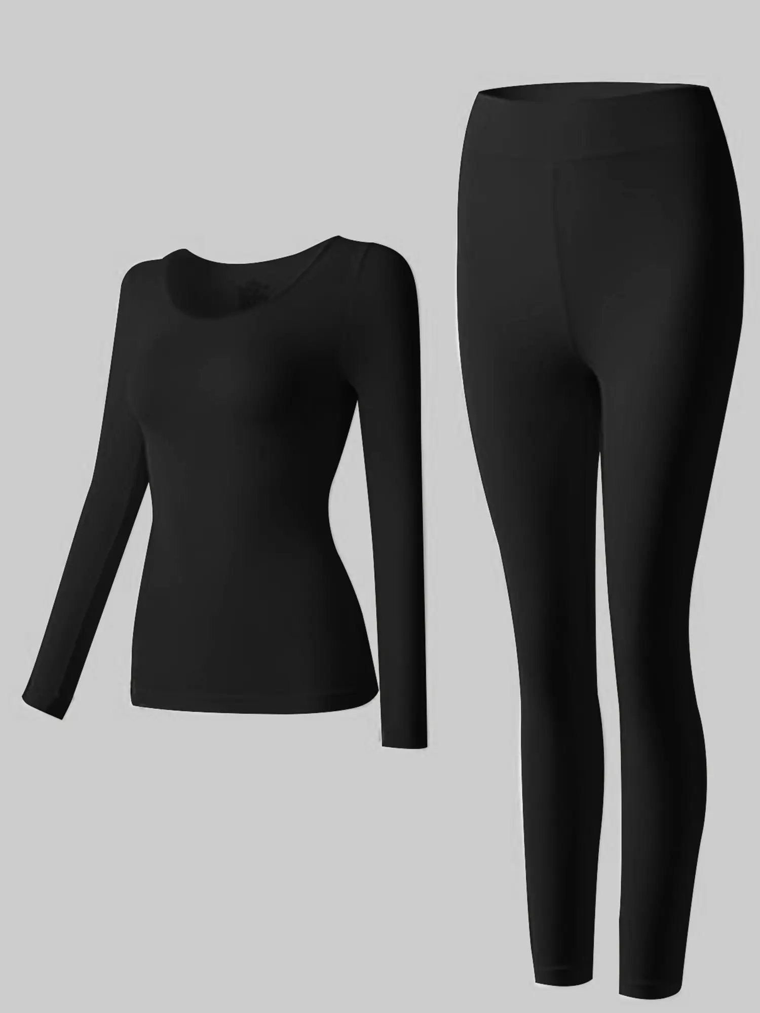Women's Thermal Underwear Set, Ultra-Thin High-Elastic Long Johns Top, Fleece Lined Ultra-Soft And Skin-Friendly For Warmth Womenswear Everyday