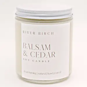 Balsam & Cedar - Clear Jar 8.5 oz Soy Candle