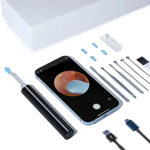 Spring Visual Ear Wax Removal Tool, 9pcs/set High-Definition Wireless Otoscope with HD Waterproof Ear Camera, Visual Earwax Cleaner Ear Cleaning Kit Safe & Easy Compatible with Phone & Tablet of iOS & Android System, Ear Cleaner
