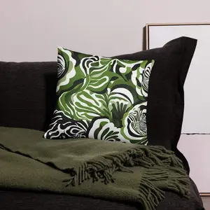 The Emerald Petal Throw Pillow