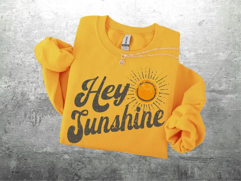 Kindness Sweatshirts, Retro 70s Style, Hey Sunshine, Funny, Boho, Oversize, Womens, Mens, Gildan 18000 Crewneck