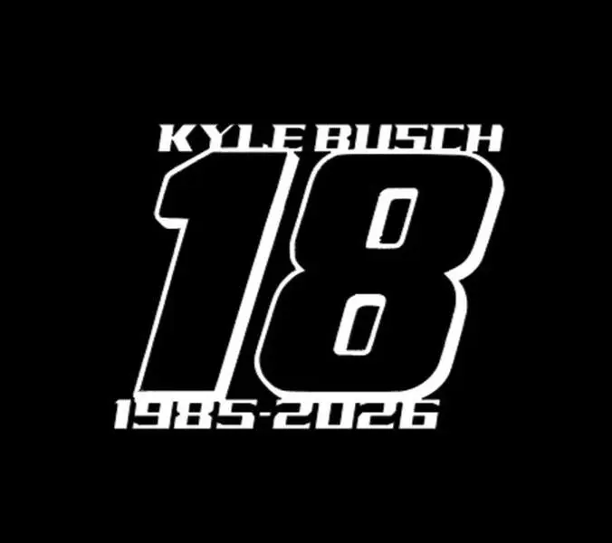 Kyle Busch 18 STYLE memorial Decal Vinyl Window Decal - Universal Car Sticker for Vehicle Windows, Boats, RVs, Office Desks & Laptops - Stylish Car Merch & Car Accessories