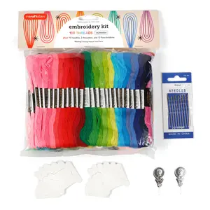 Incraftables Embroidery Thread for Bracelets 100pcs. Embroidery Floss for Friendship Bracelets String Making. Embroidery Floss Kit w/Needles, Threaders & Yarn Tools. Best Cross Stitch Rainbow Skeins