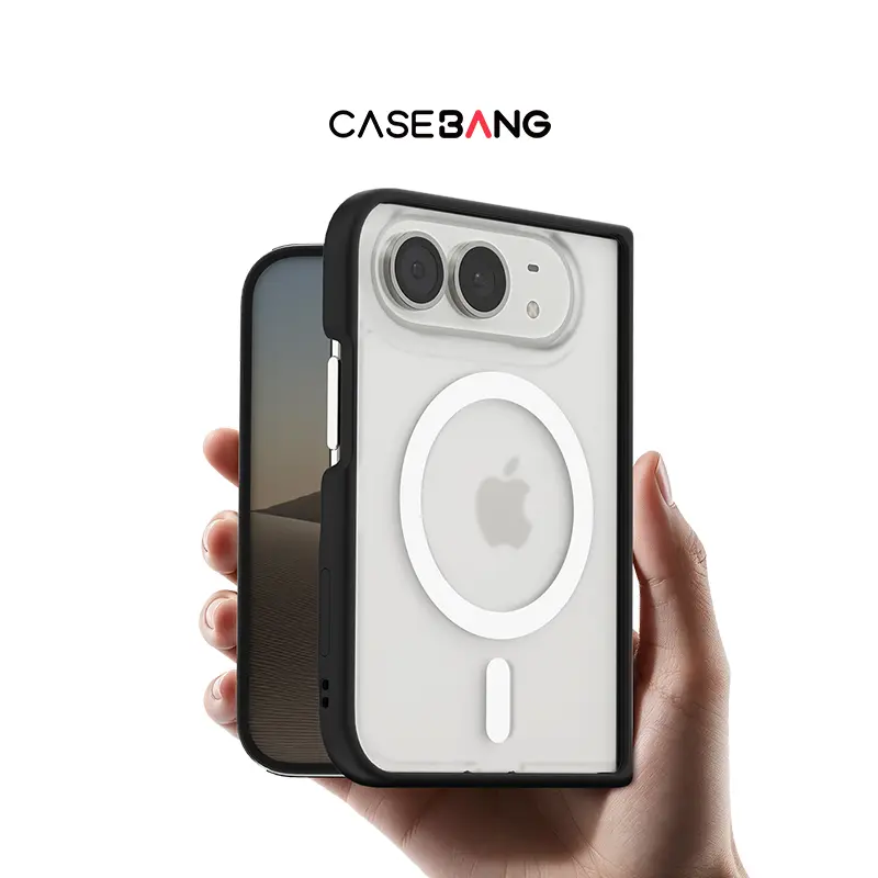 [Base Case]CASEBANG Base Case for iPhone Duo Black, Military-Grade Shockproof Drop Resistance Cover, MagSafe Mobile Phone Accessory