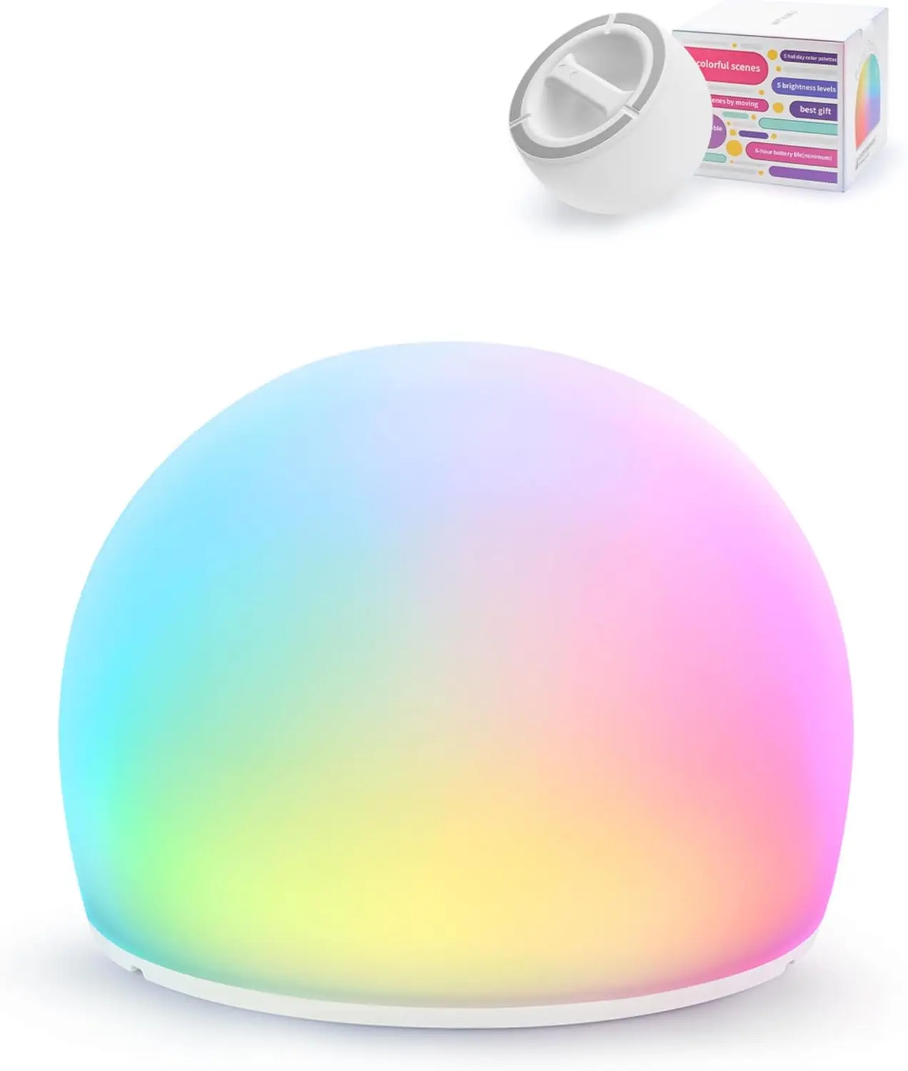 Egg Night Light for Kids - Soft Color Changing LED Tap Light, Silicone Sensory Nursery Lamp with 30-Min Timer, Xmas Gift