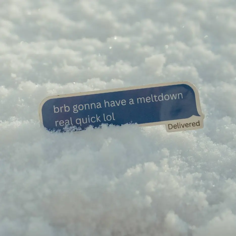 brb gonna have a meltdown Text Message Funny Vinyl Sticker