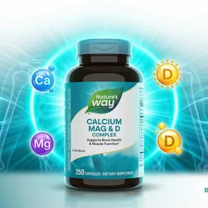 Organic Corner Calcium Magnesium & Vitamin D3 Complex, Healthy Bones & Teeth, Muscle Function and Relaxation*, Gluten Free, 250 Capsules (Packaging May Vary)