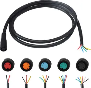 Extension  2Pin/3Pin/4Pin/5Pin/6Pin  Plug with A Single Connector DIY Ebike Line for Electric Bicycle Light/Throttle/Ebrake/Display Ebike Parts
