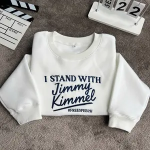 Speech Freedom Emdroidered Shirt, I Stand With Jimmy Kimmel Sweatshirt, Pro-Kimmel Late Night TV Supporter Embroidery Tees